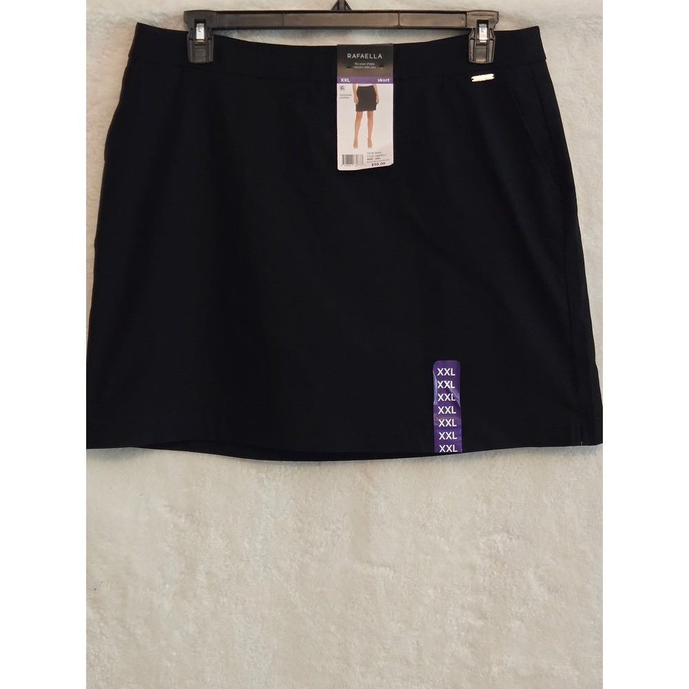 Rafaella‎ Womens Black Skort XXL Stretch Pockets RSBSF071 NWT